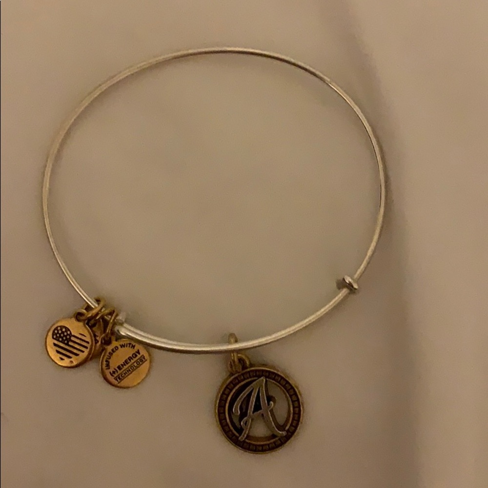 Alex and Ani Two Tone Initial A Bangle